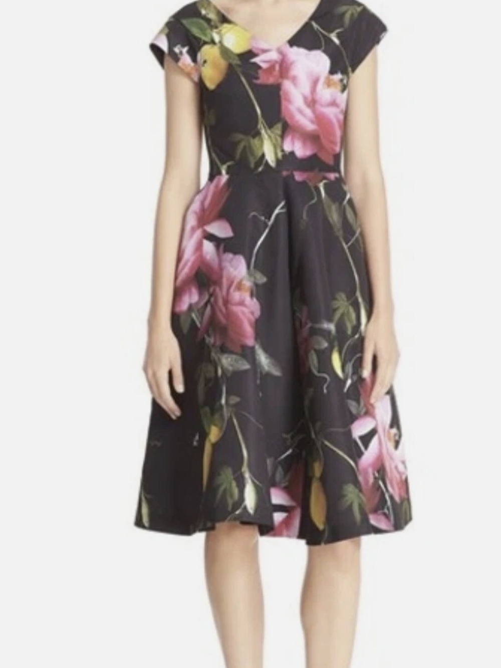 Ted Baker Nimah Black Floral Midi Dress